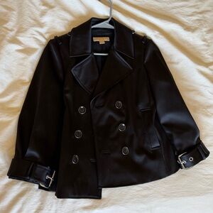 Michael Kors Black Cropped Trench Coat